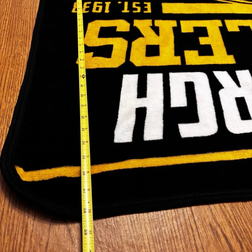 Pittsburgh Steelers Fleece Blanket Throw 50x60 Black Yellow‎ Helmet Logo NFL